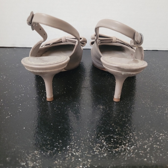 Tory Burch Rosalind Slingback Kitten Heels in Beige - Picture 6 of 10